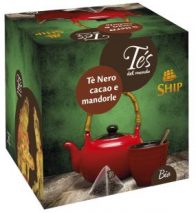 BIO - Scatola 15 filtri piramidi Tè Nero Cacao e Mandorle BIO
