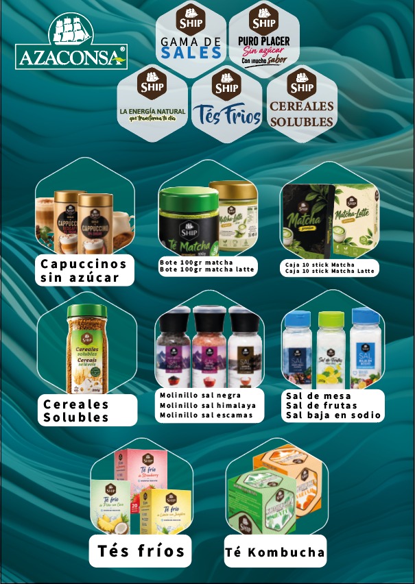 Novità Azaconsa: cappuccini, matcha, cereali solubili, sali, tè freddi e kombucha